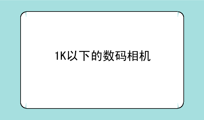 1K以下的数码相机
