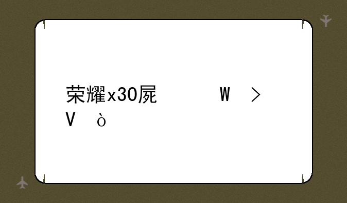 荣耀x30屏幕参数？