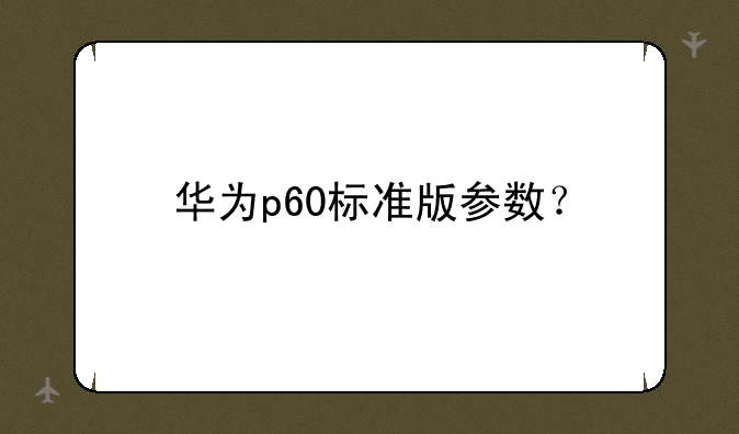 华为p60标准版参数？
