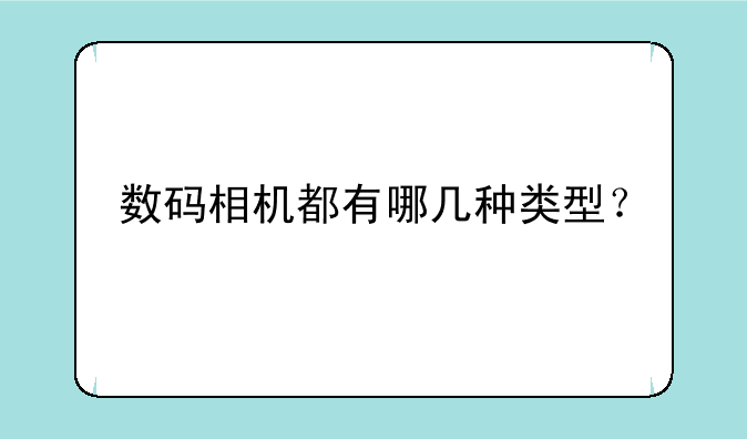 数码相机都有哪几种类型？