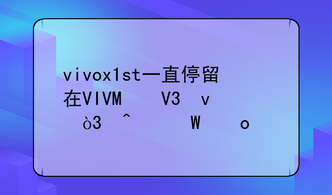 vivox1st一直停留在VIVO界面，无法进入