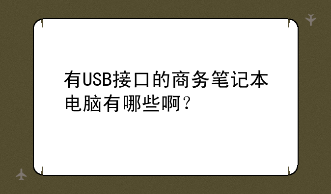 有USB接口的商务笔记本电脑有哪些啊？