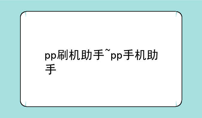 pp刷机助手~pp手机助手