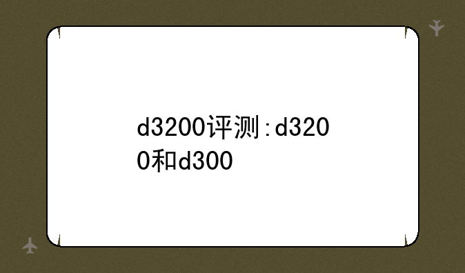 d3200评测:d3200和d300
