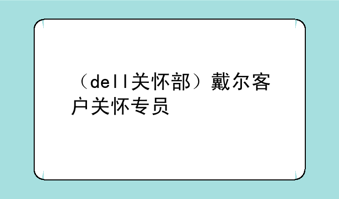 （dell关怀部）戴尔客户关怀专员