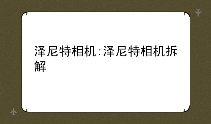 泽尼特相机:泽尼特相机拆解