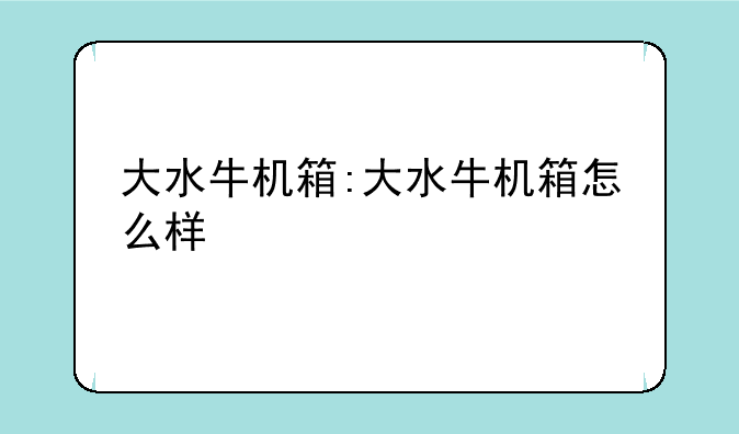 大水牛机箱:大水牛机箱怎么样