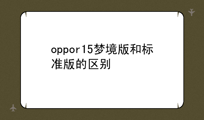 oppor15梦境版和标准版的区别