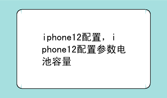 iphone12配置，iphone12配置参数电池容量